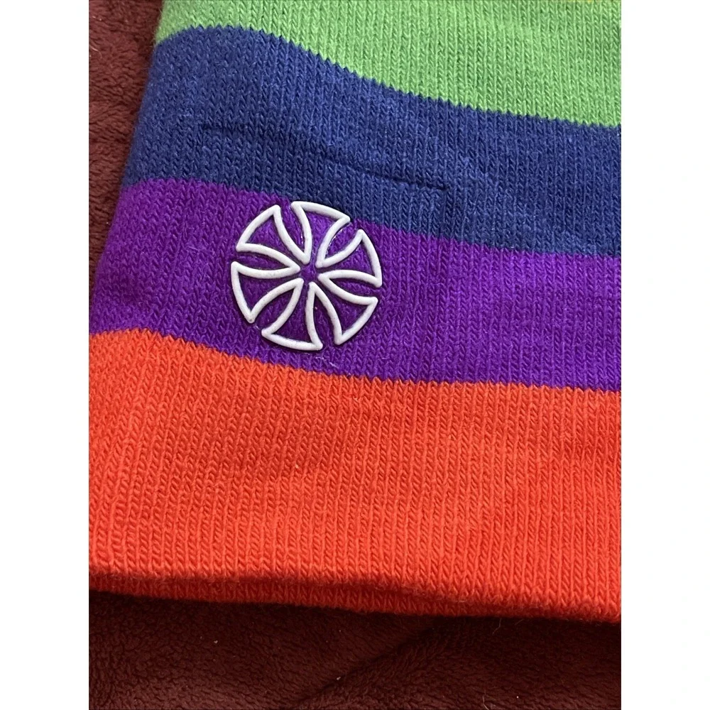Rainbow Pride Beanie Cap Knit Hat Striped Colorful‎ Snowboard Skull  Snsusk